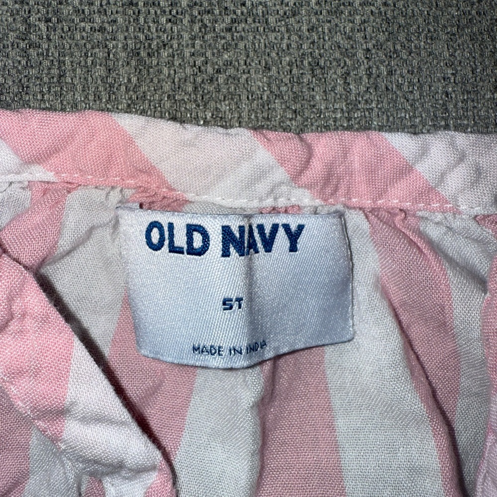 Old Navy Pink and White Striped Blouse